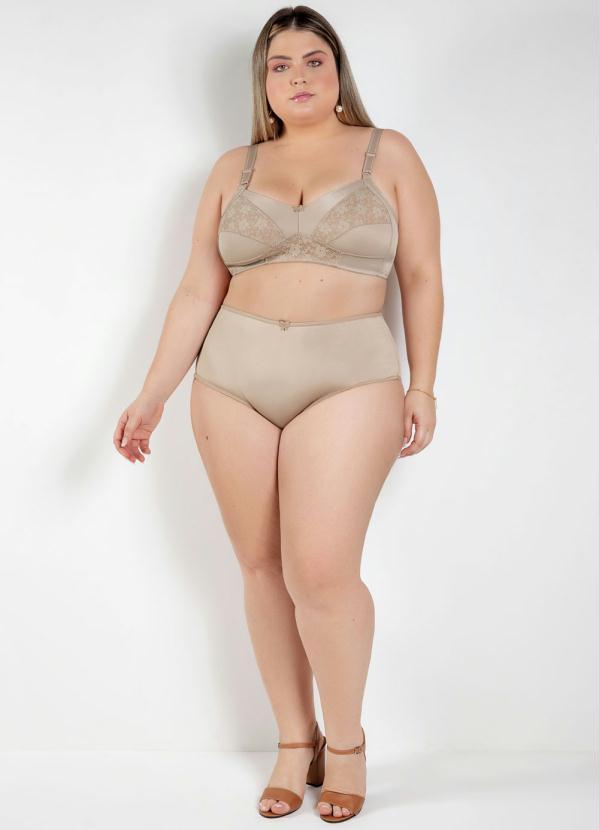 Outlet - Sutiã Reforçado Bege com Renda 3
