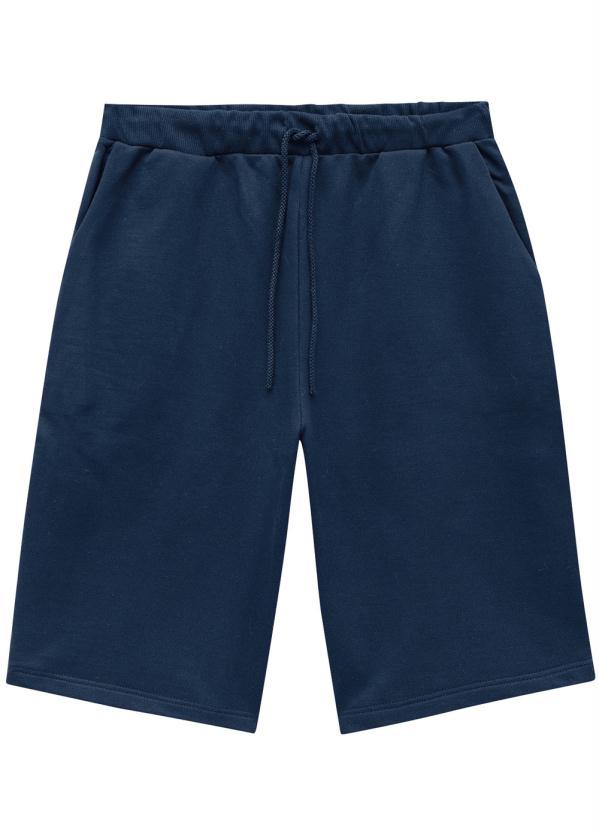 Malwee - Bermuda Azul Marinho Comfort em Moletom