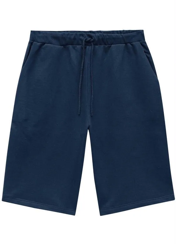 Malwee Bermuda Azul Marinho Comfort em Moletom