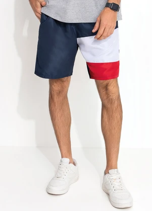 Moda Pop - Bermuda Azul Marinho em Tactel - MODA POP