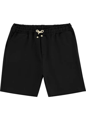 Malwee - Bermuda Básica em Moletom Preto - MALWEE