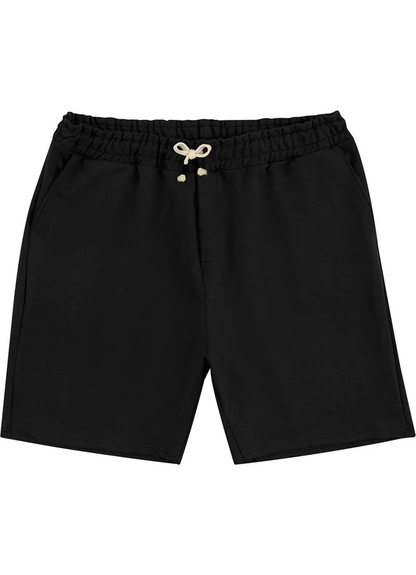 Malwee - Bermuda Básica em Moletom Preto