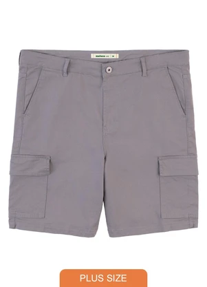 Malwee - Bermuda Cargo em Sarja PlusCinza Chumbo - MALWEE