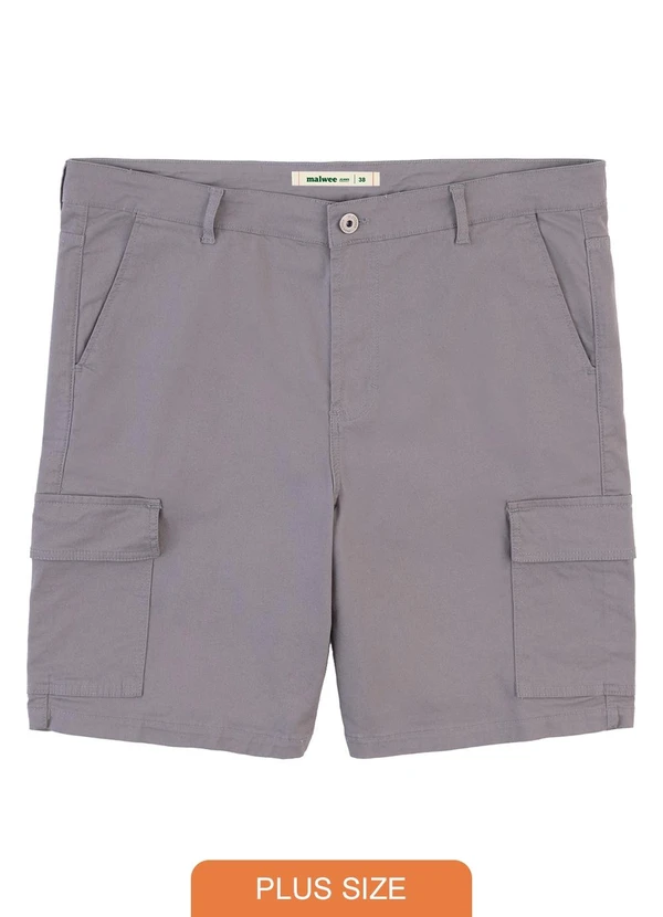 Malwee - Bermuda Cargo em Sarja PlusCinza Chumbo 1