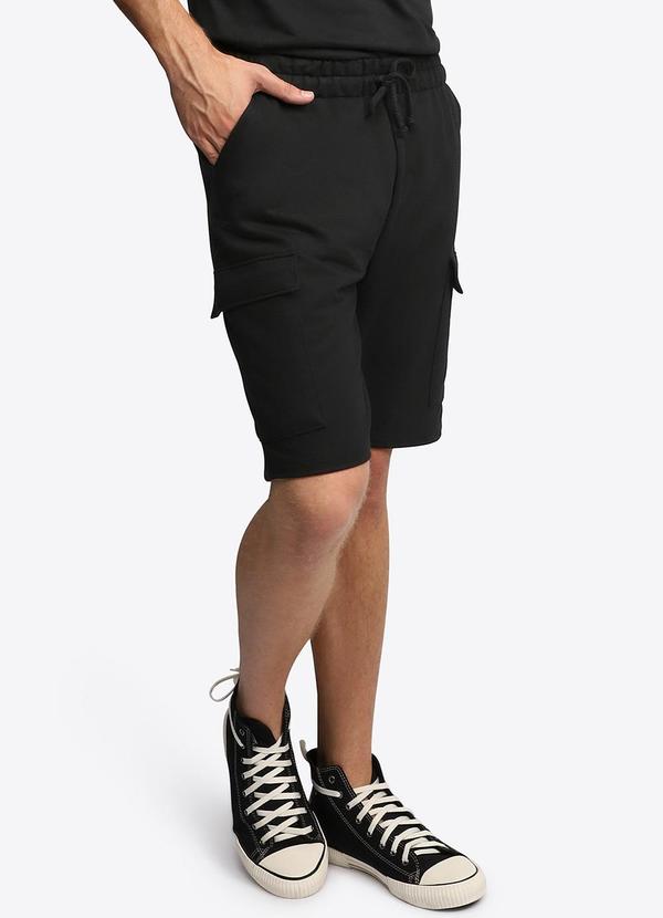Basicamente - Bermuda Cargo Masculina Preto 1