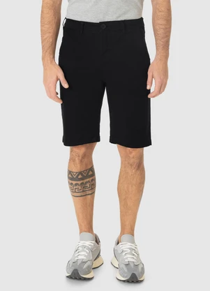 Malwee - Bermuda Chino em Sarja Preto - MALWEE