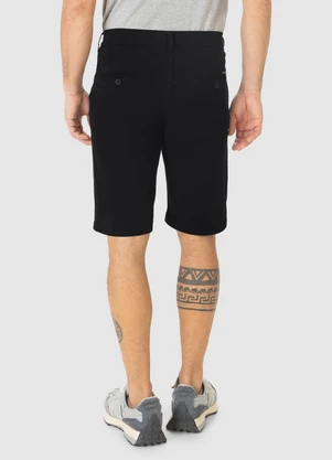 Malwee - Bermuda Chino em Sarja Preto - MALWEE