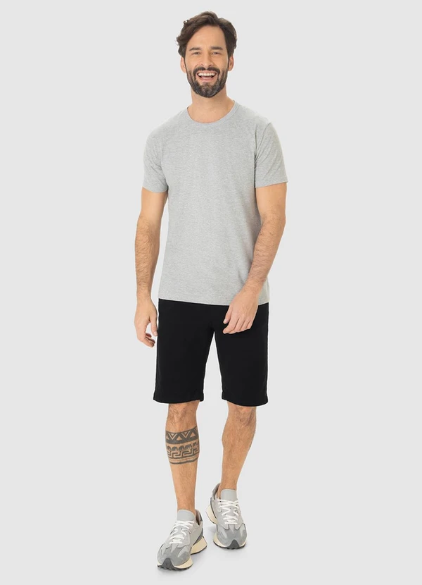 Malwee - Bermuda Chino em Sarja Preto 3