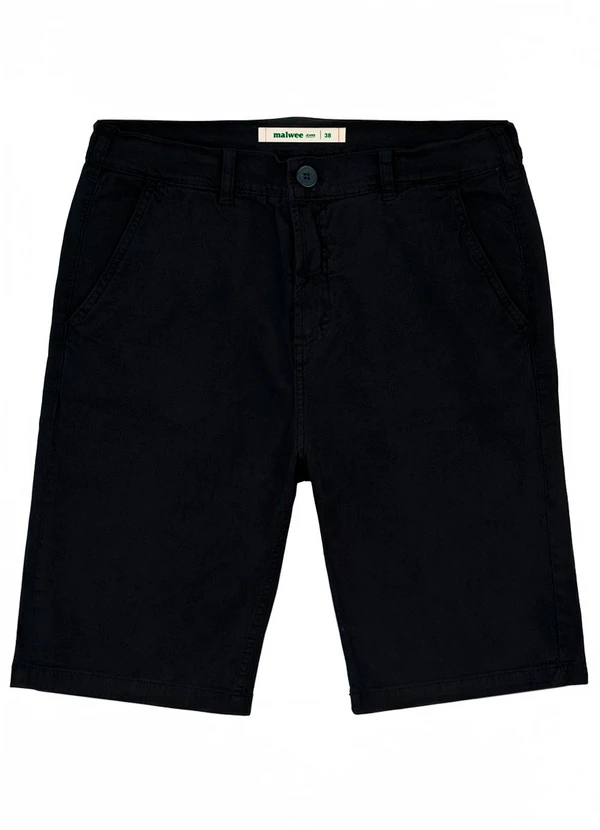 Malwee - Bermuda Chino em Sarja Preto 6