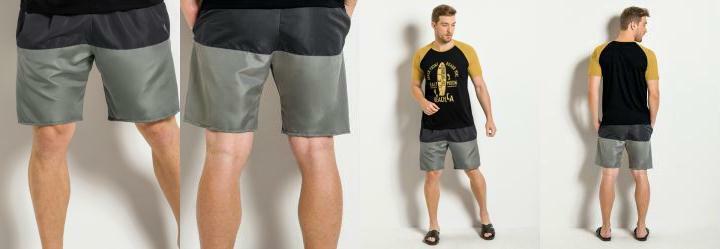 Bermuda Cinza com Recorte em Preto