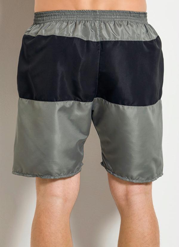 Moda Pop - Bermuda Cinza com Recorte em Preto 6