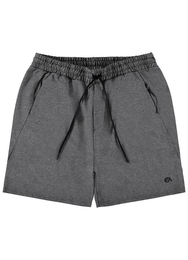 Enfim - Bermuda Cinza Escuro Reta em Moletom