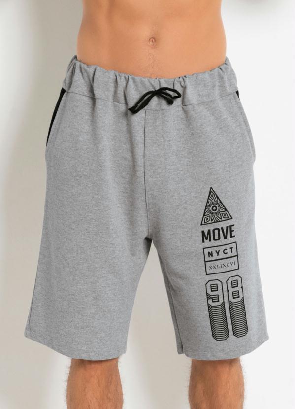 Outlet - Bermuda com Bolsos e Estampa na Lateral Mescla 5