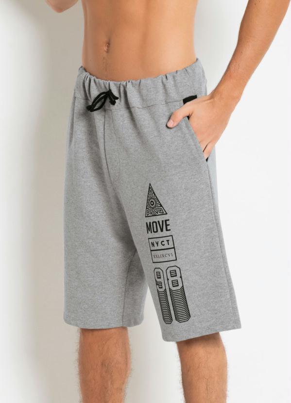 Outlet - Bermuda com Bolsos e Estampa na Lateral Mescla 6