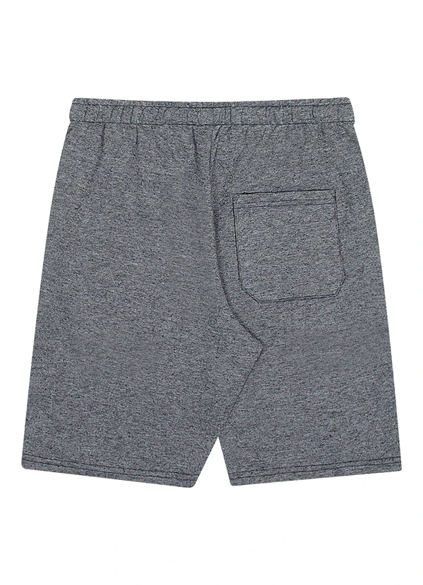 Fico - Bermuda com Bolsos em Moletom com Linho Preto 2