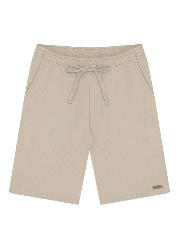 Fico - Bermuda com Bolsos em Moletom sem Felpa Bege 3