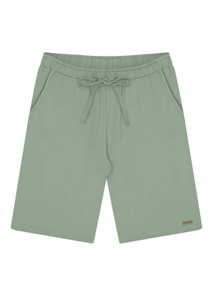 Fico - Bermuda com Bolsos em Moletom sem Felpa Verde - FICO