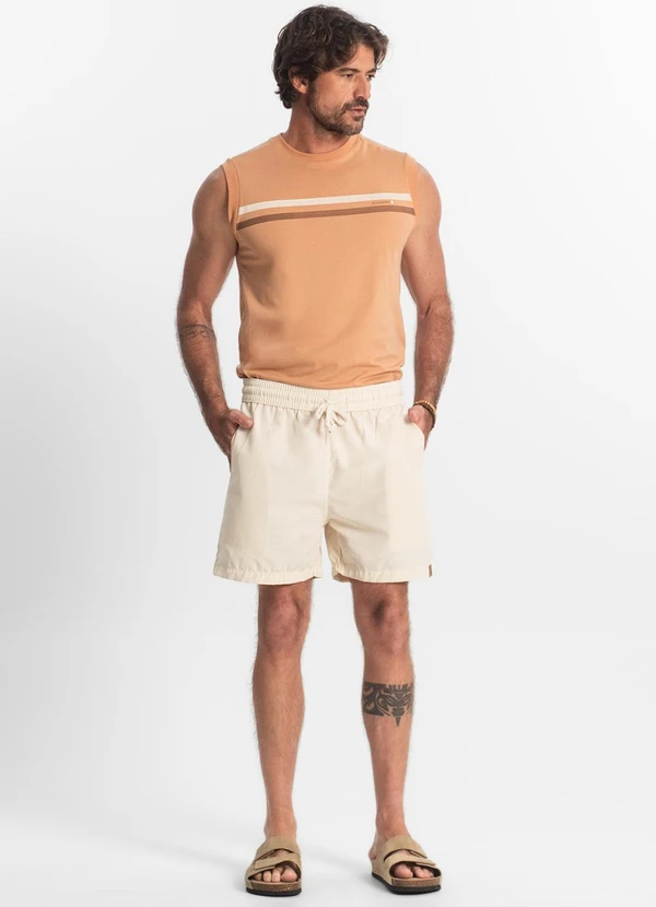 Rovitex - Bermuda com Elástico e Bolsos Shift Bege 3