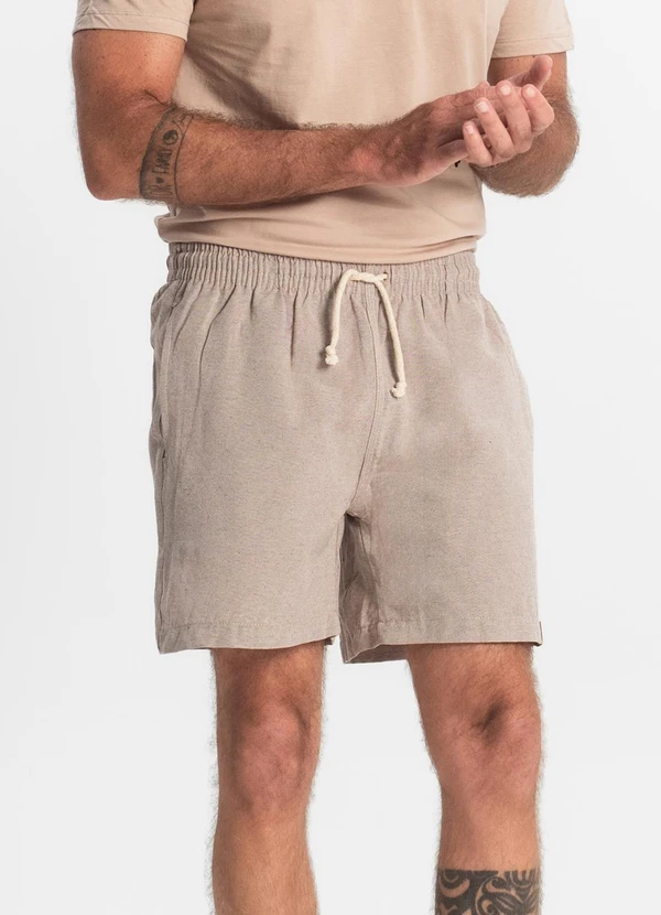 Rovitex - Bermuda com Elástico e Bolsos Shift Bege