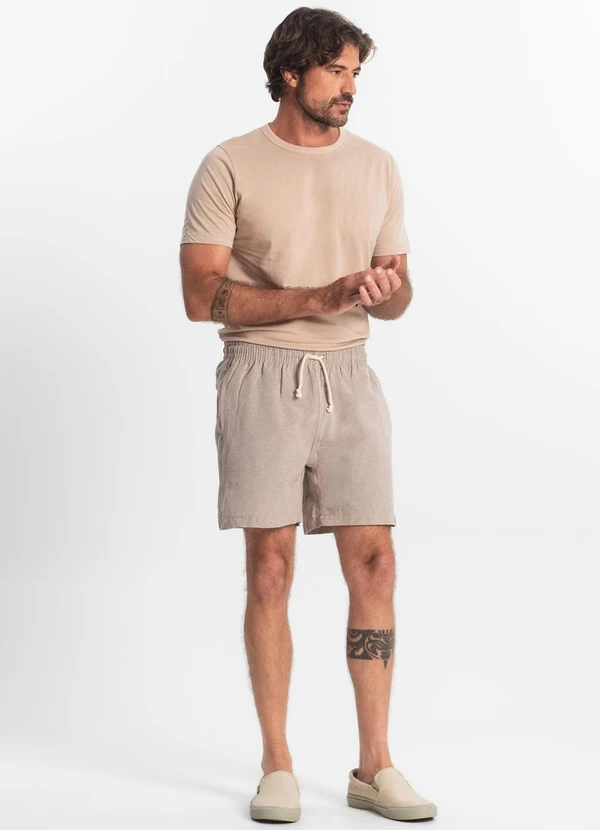 Rovitex - Bermuda com Elástico e Bolsos Shift Bege 3