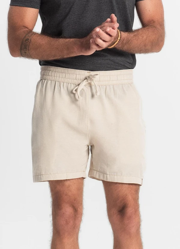 Rovitex - Bermuda com Elástico e Bolsos Shift Bege