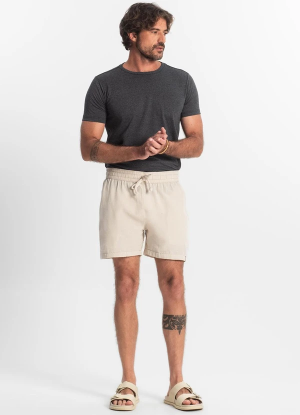 Rovitex - Bermuda com Elástico e Bolsos Shift Bege 3