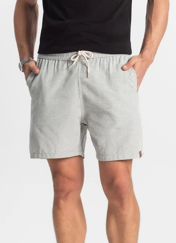 Rovitex - Bermuda com Elástico e Bolsos Shift Cinza
