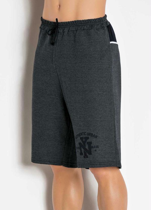 Moda Pop - Bermuda com Estampa Localizada Chumbo Mescla 3