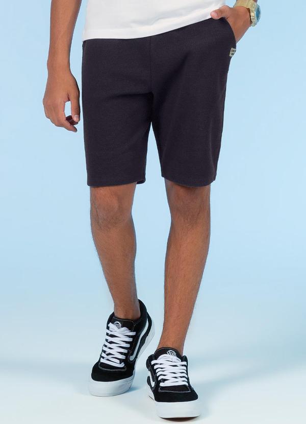 Exco - Bermuda Comfort Básica de Moletom Preto