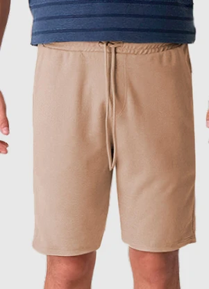 Malwee - Bermuda Comfort em Moletom Marrom Claro - MALWEE