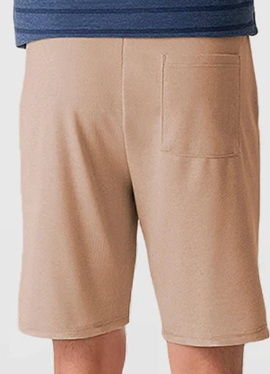 Malwee - Bermuda Comfort em Moletom Marrom Claro - MALWEE