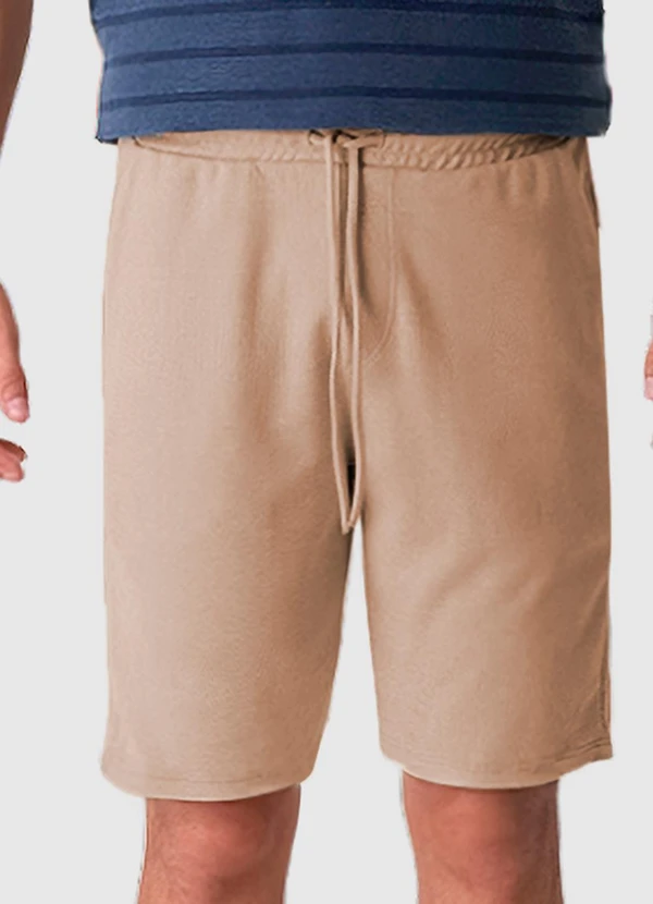 Malwee - Bermuda Comfort em Moletom Marrom Claro