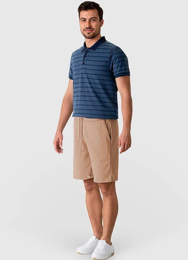 Malwee - Bermuda Comfort em Moletom Marrom Claro 3