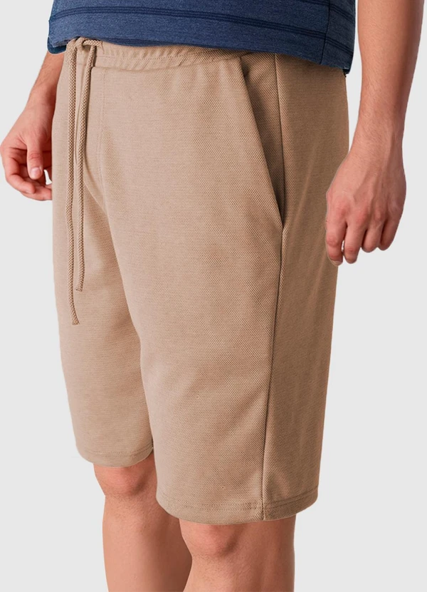 Malwee - Bermuda Comfort em Moletom Marrom Claro 4