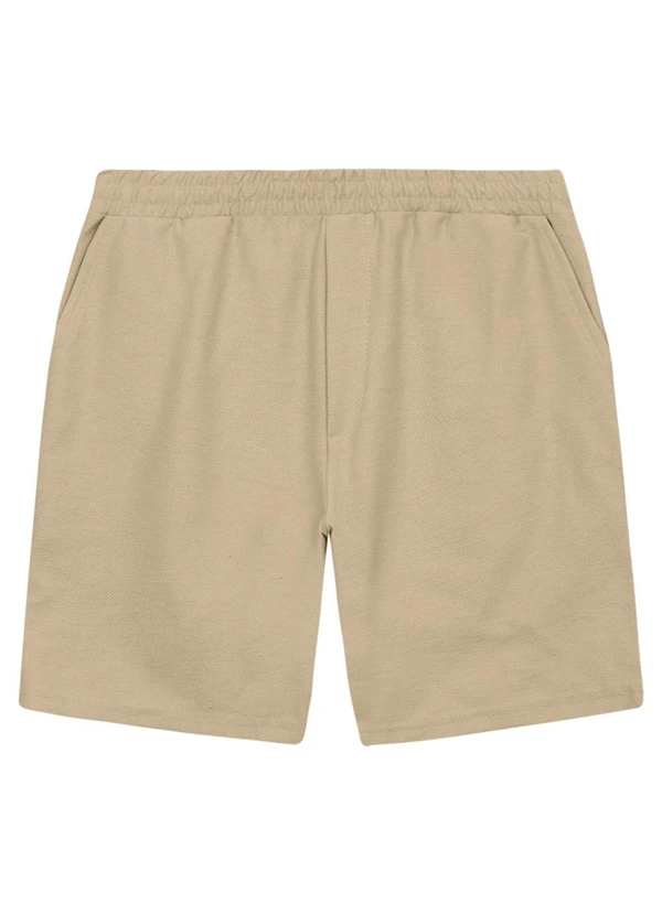 Malwee - Bermuda Comfort em Moletom Sarjado Areia