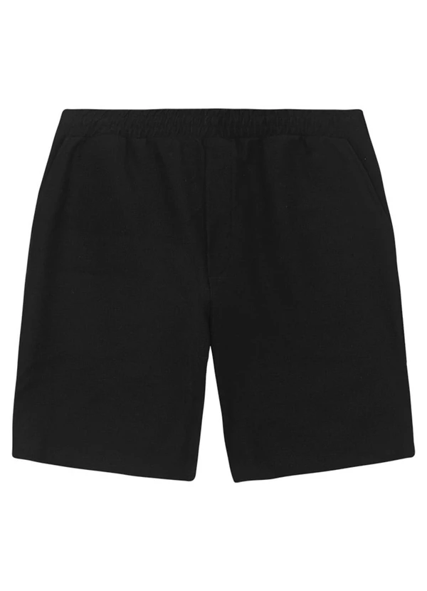 Malwee - Bermuda Comfort em Moletom Sarjado Preto
