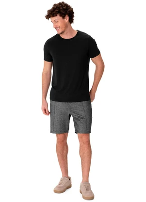 Malwee - Bermuda Comfort Maquinetada Preto - MALWEE