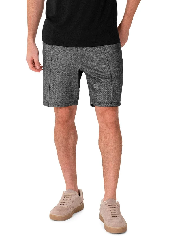 Malwee - Bermuda Comfort Maquinetada Preto