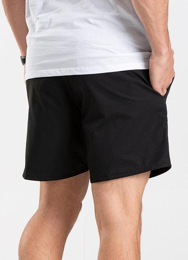 Rovitex - Bermuda de Microfibra Sarjada Long Bong Preto 2