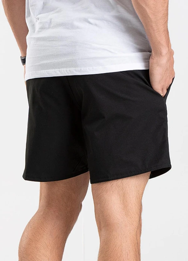 Rovitex - Bermuda de Microfibra Sarjada Long Bong Preto 2