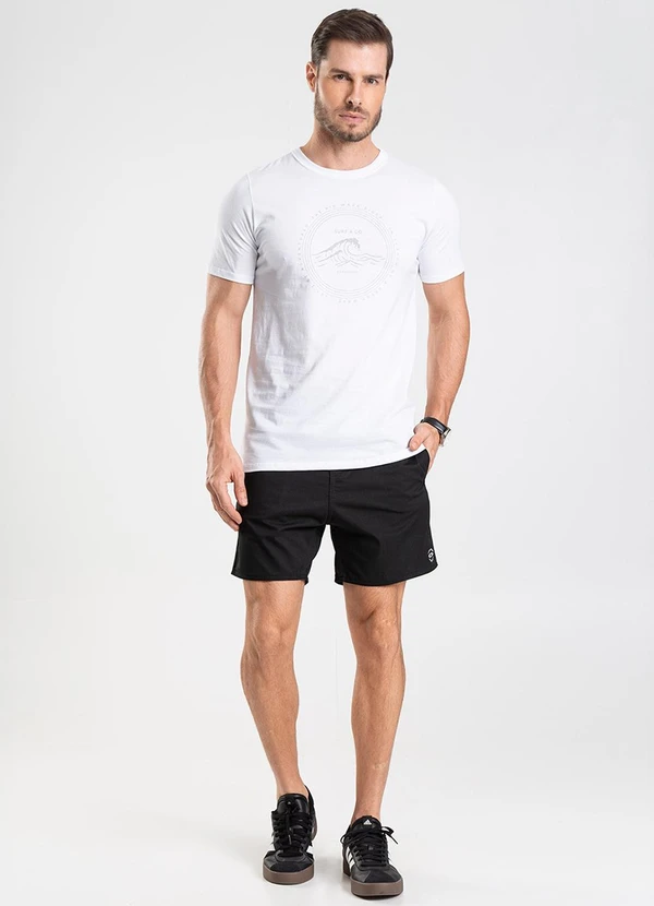 Rovitex - Bermuda de Microfibra Sarjada Long Bong Preto 3