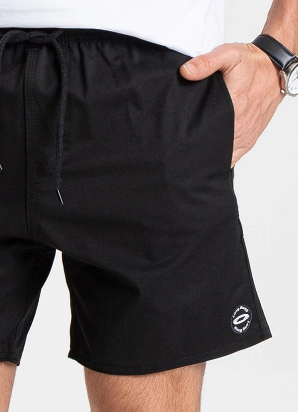 Rovitex - Bermuda de Microfibra Sarjada Long Bong Preto 6