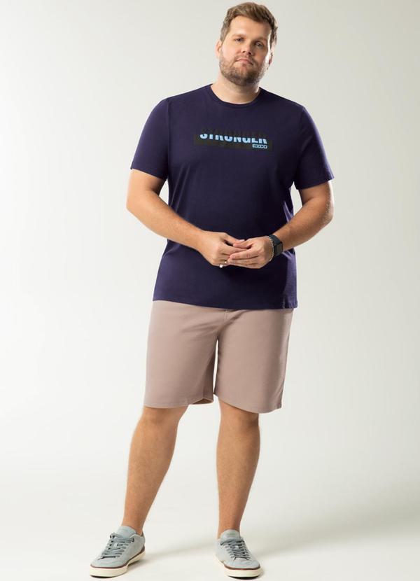 Exco - Bermuda em Favo com Bolso Plus Size Marrom 3