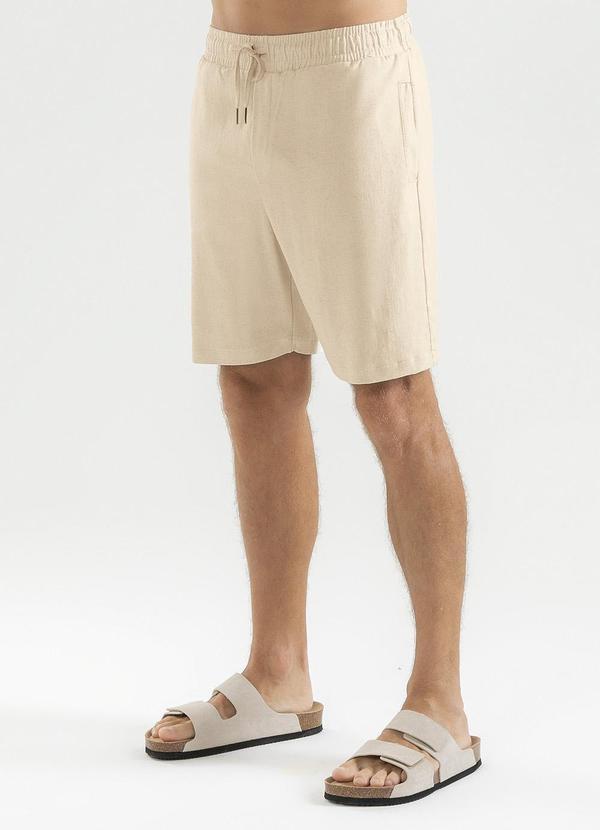 Exco - Bermuda em Linho Bege