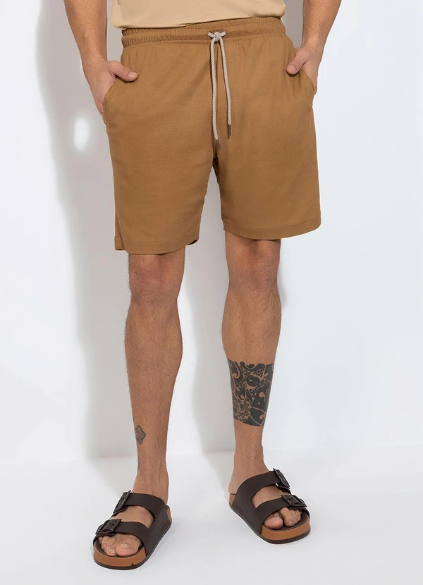 Exco - Bermuda em Linho Marrom 2