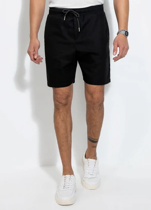 Exco - Bermuda em Linho Preto - EXCO