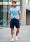 Bermuda em Malha Azul 