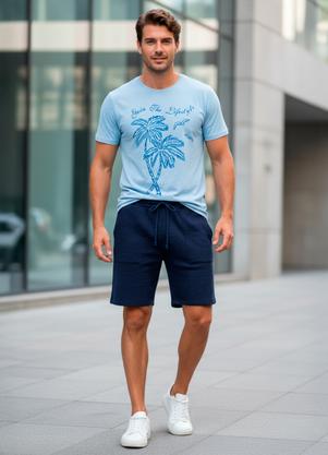 Bermuda em Malha (Azul)