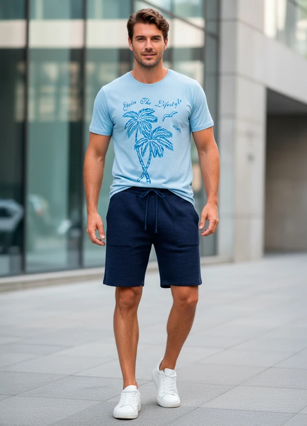 Multimarcas - Bermuda em Malha Azul