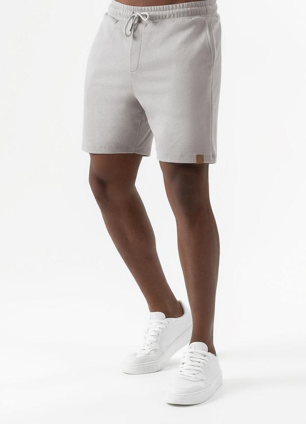 Exco - Bermuda em Malha Texturizada Cinza Claro